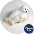 8031-P8 - White Flock Seal With Baby - 3 Pack